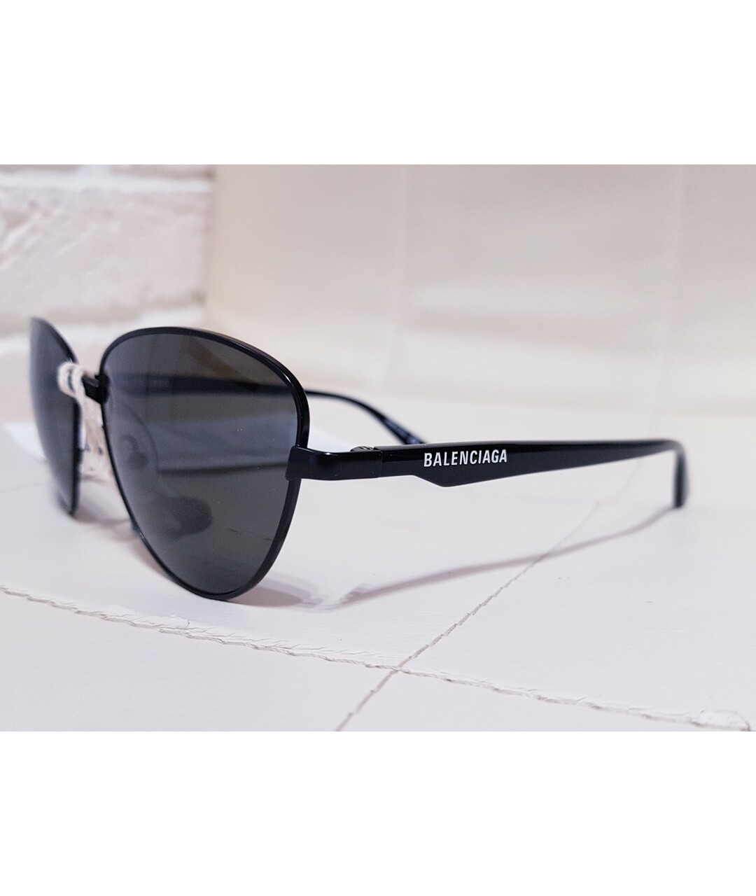 BALENCIAGA Черные металлические солнцезащитные очки, фото 3