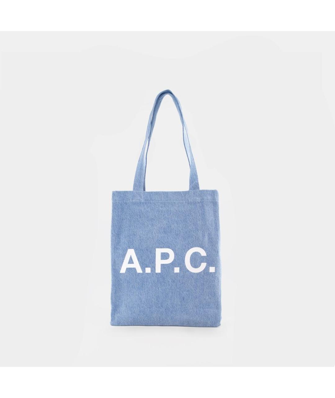 A.P.C. Голубая хлопковая сумка тоут, фото 2