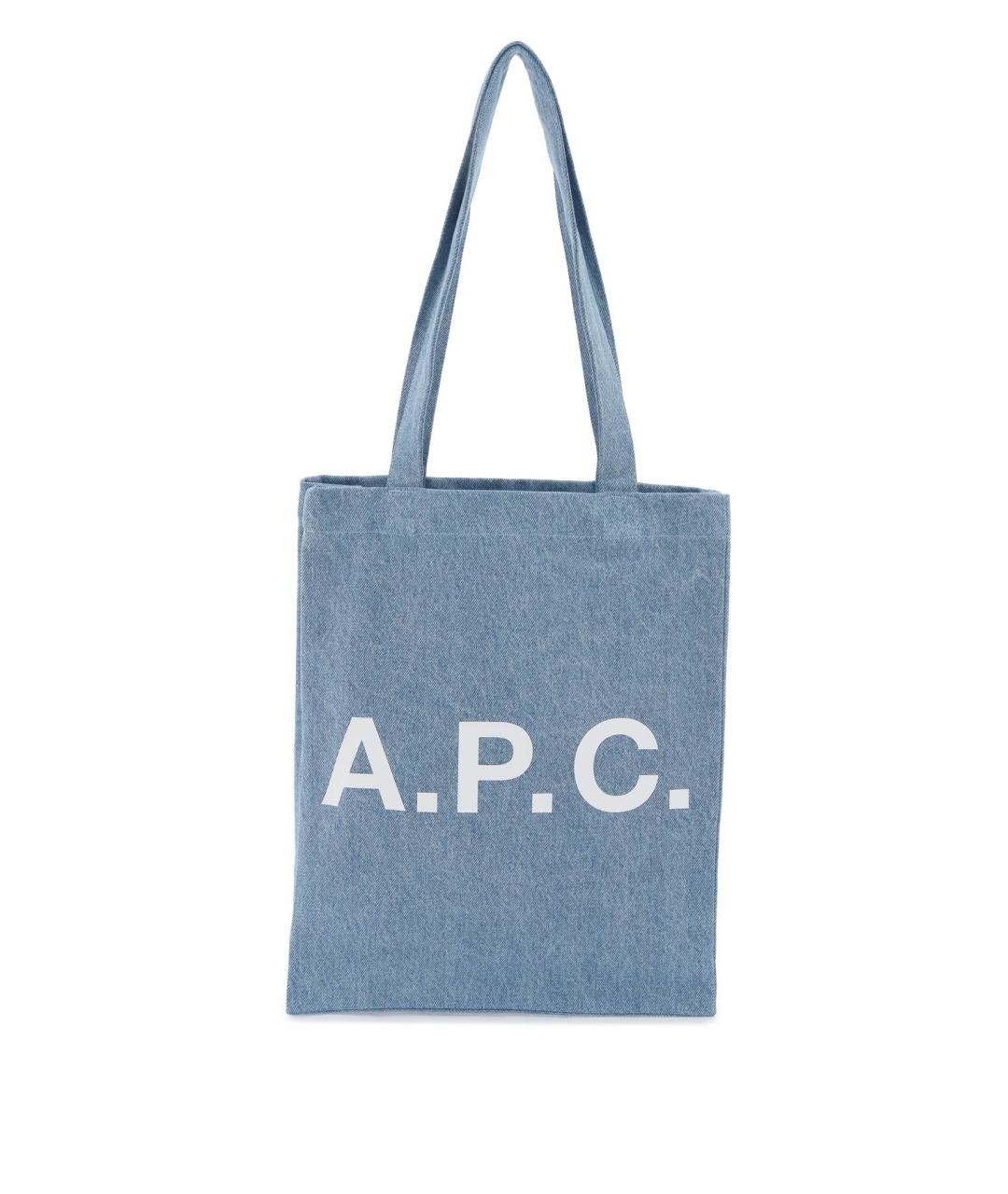 A.P.C. Голубая хлопковая сумка тоут, фото 1