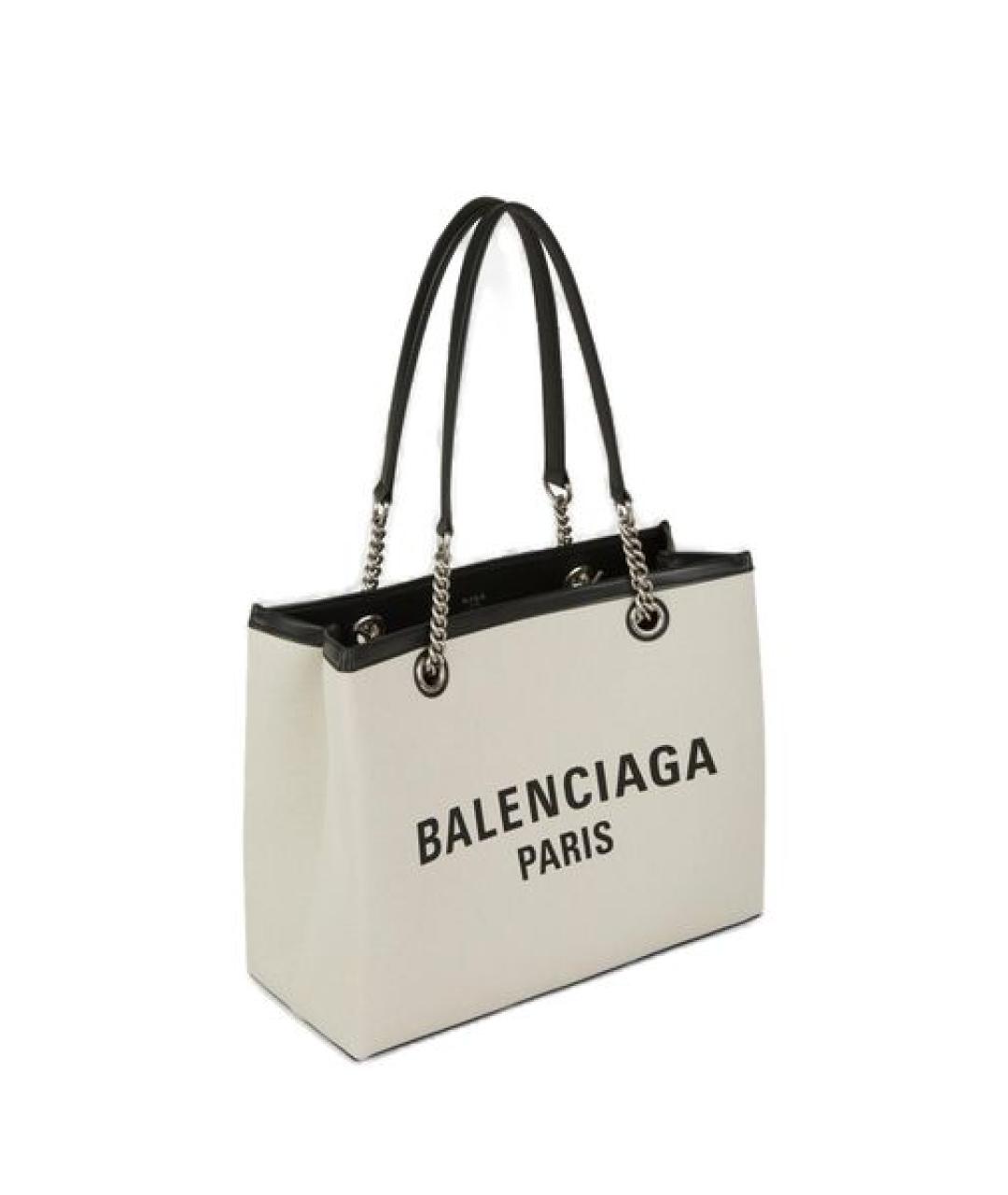 BALENCIAGA Бежевая тканевая сумка тоут, фото 3