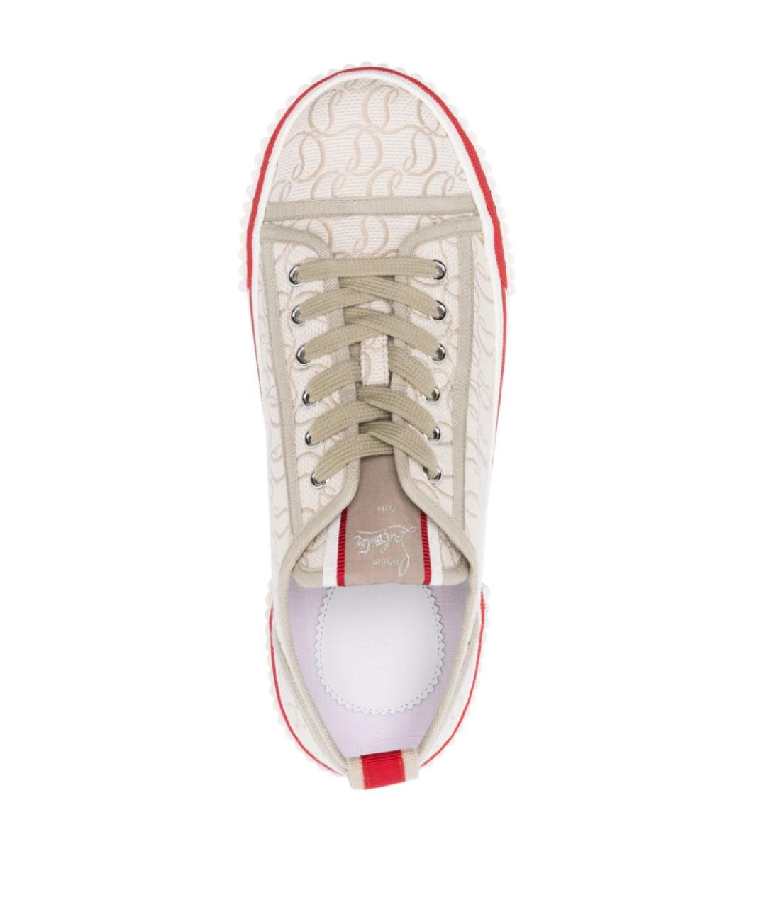 CHRISTIAN LOUBOUTIN Бежевые низкие кроссовки / кеды, фото 2