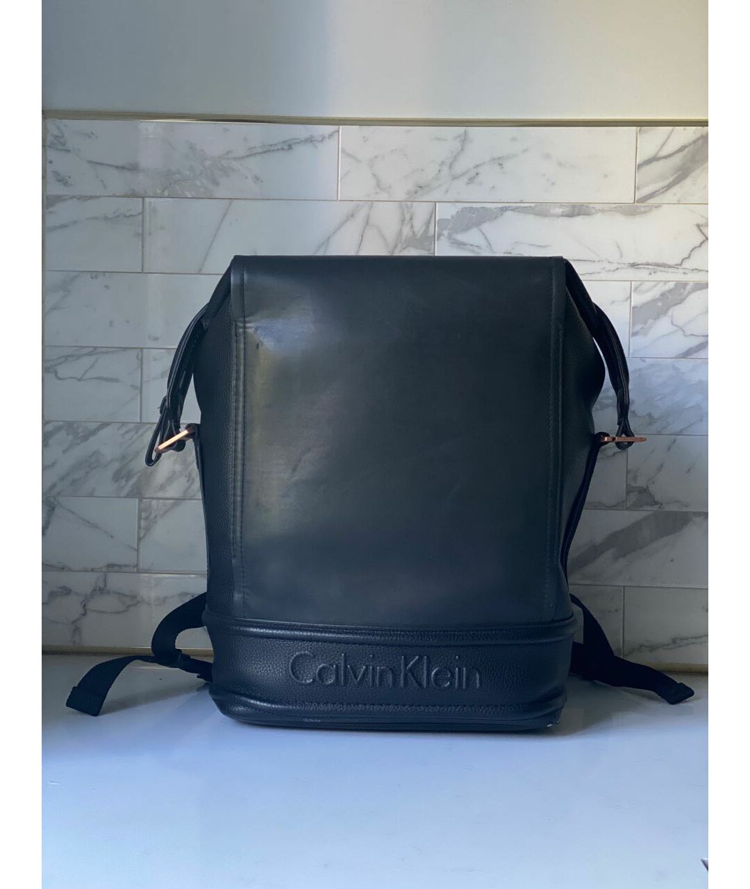 CALVIN KLEIN Черный рюкзак из искусственной кожи, фото 9