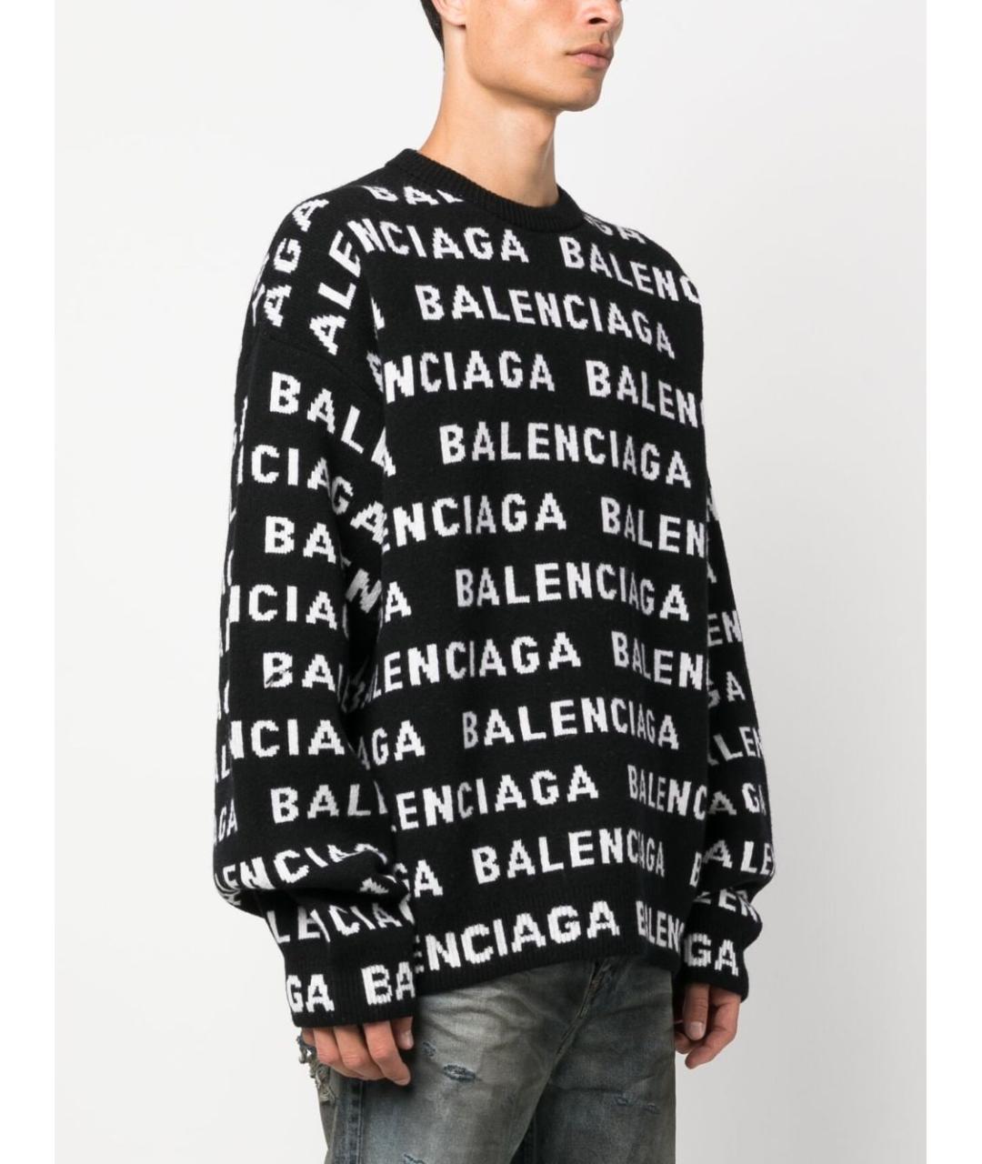 BALENCIAGA Черный шерстяной джемпер / свитер, фото 5