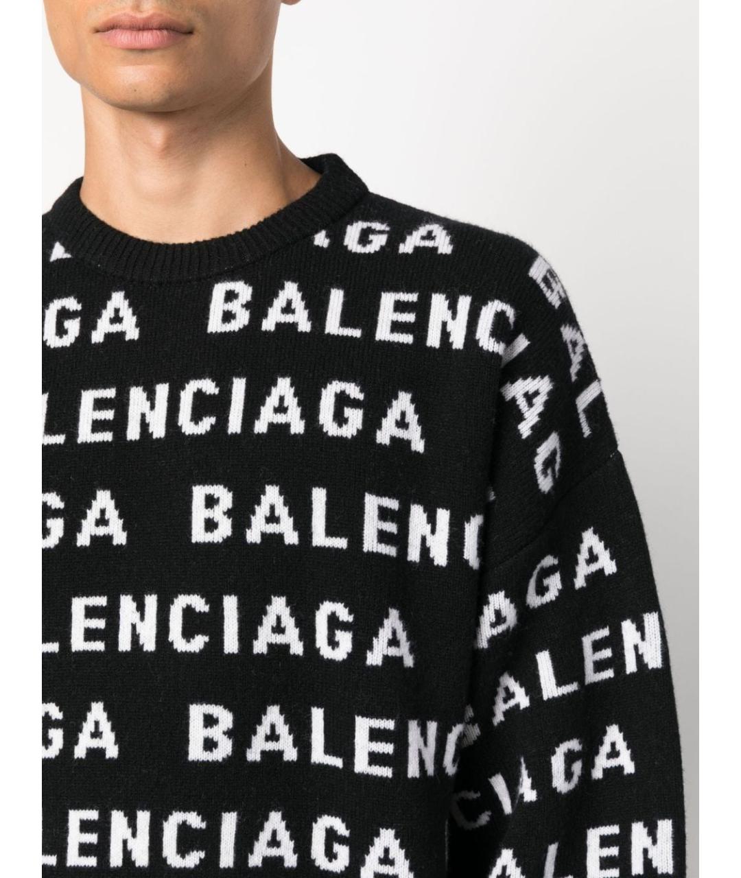 BALENCIAGA Черный шерстяной джемпер / свитер, фото 4