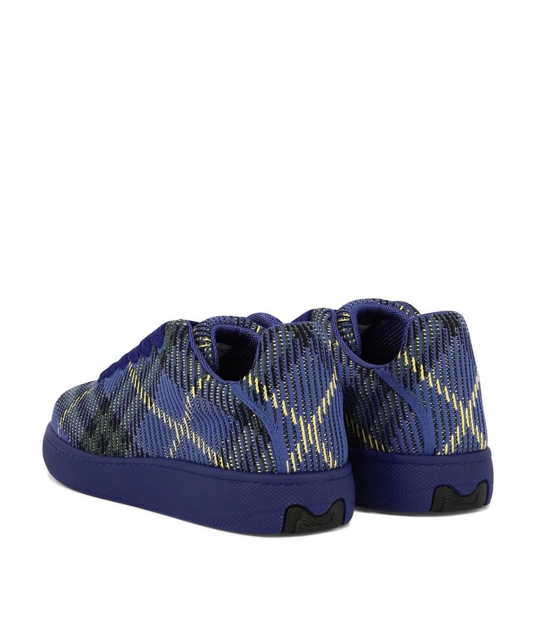 BURBERRY Синие синтетические низкие кроссовки / кеды, фото 4