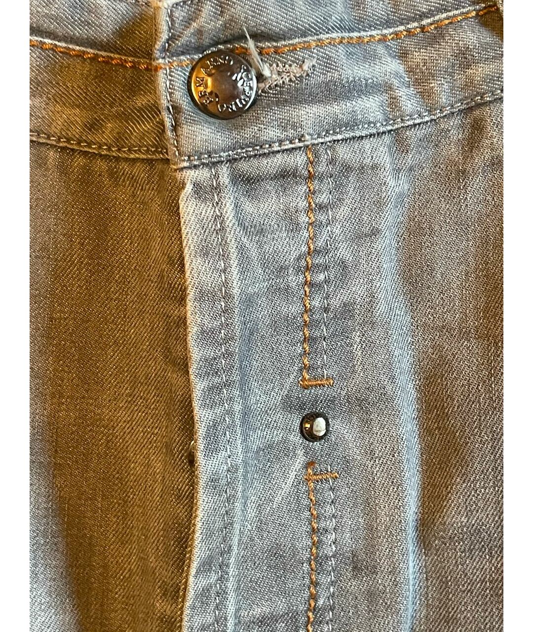 ERMANNO SCERVINO Серые хлопко-эластановые прямые джинсы, фото 4