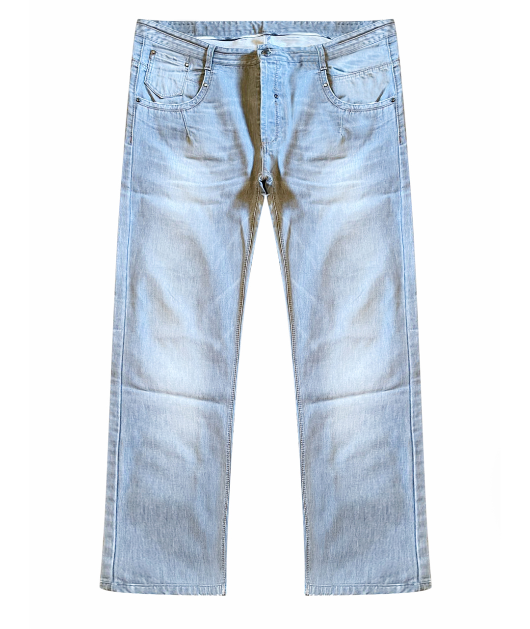 ERMANNO SCERVINO Серые хлопко-эластановые прямые джинсы, фото 1