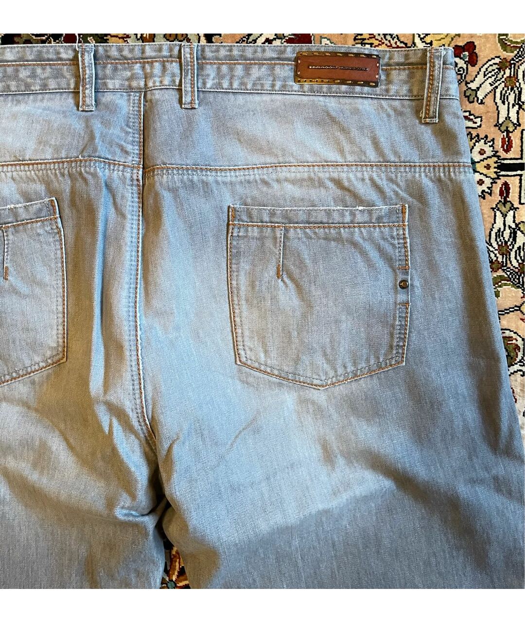 ERMANNO SCERVINO Серые хлопко-эластановые прямые джинсы, фото 7