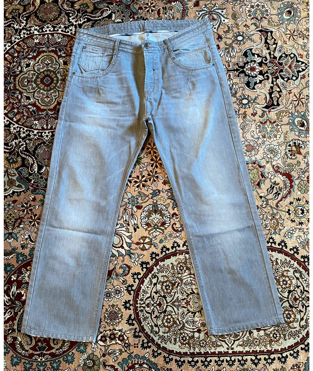 ERMANNO SCERVINO Серые хлопко-эластановые прямые джинсы, фото 8