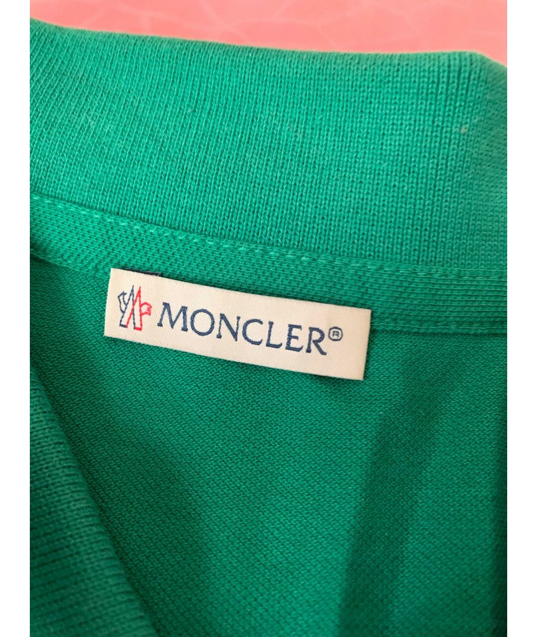 MONCLER Зеленые хлопковое поло с коротким рукавом, фото 3