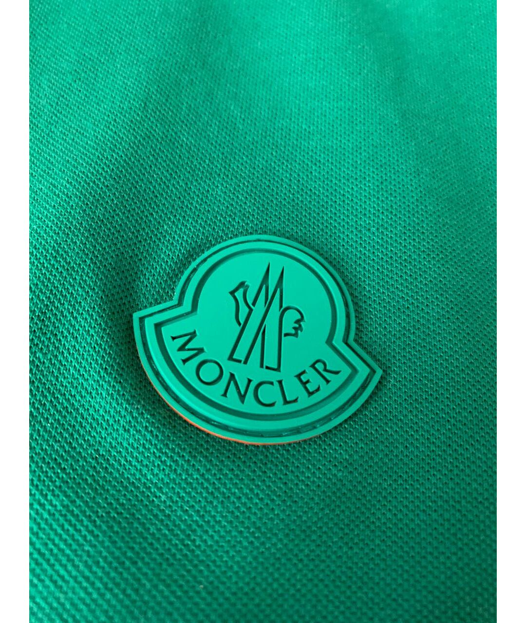 MONCLER Зеленые хлопковое поло с коротким рукавом, фото 5