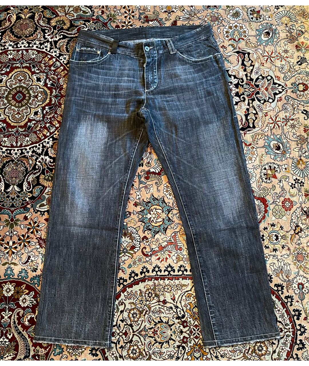 ERMANNO SCERVINO Черные хлопковые прямые джинсы, фото 8