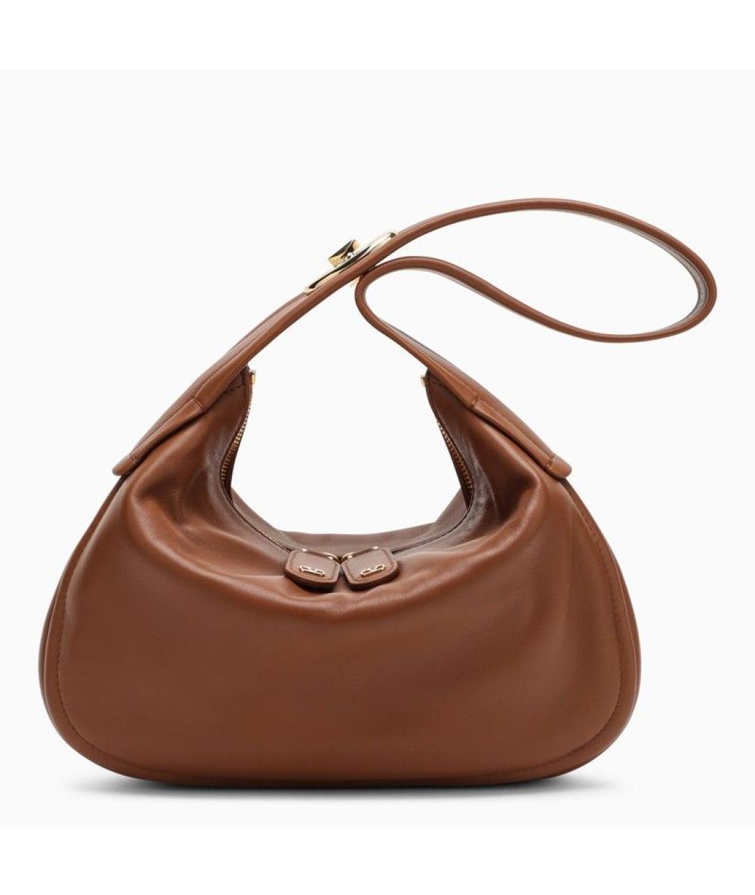 VALENTINO Коричневая кожаная сумка через плечо, фото 6