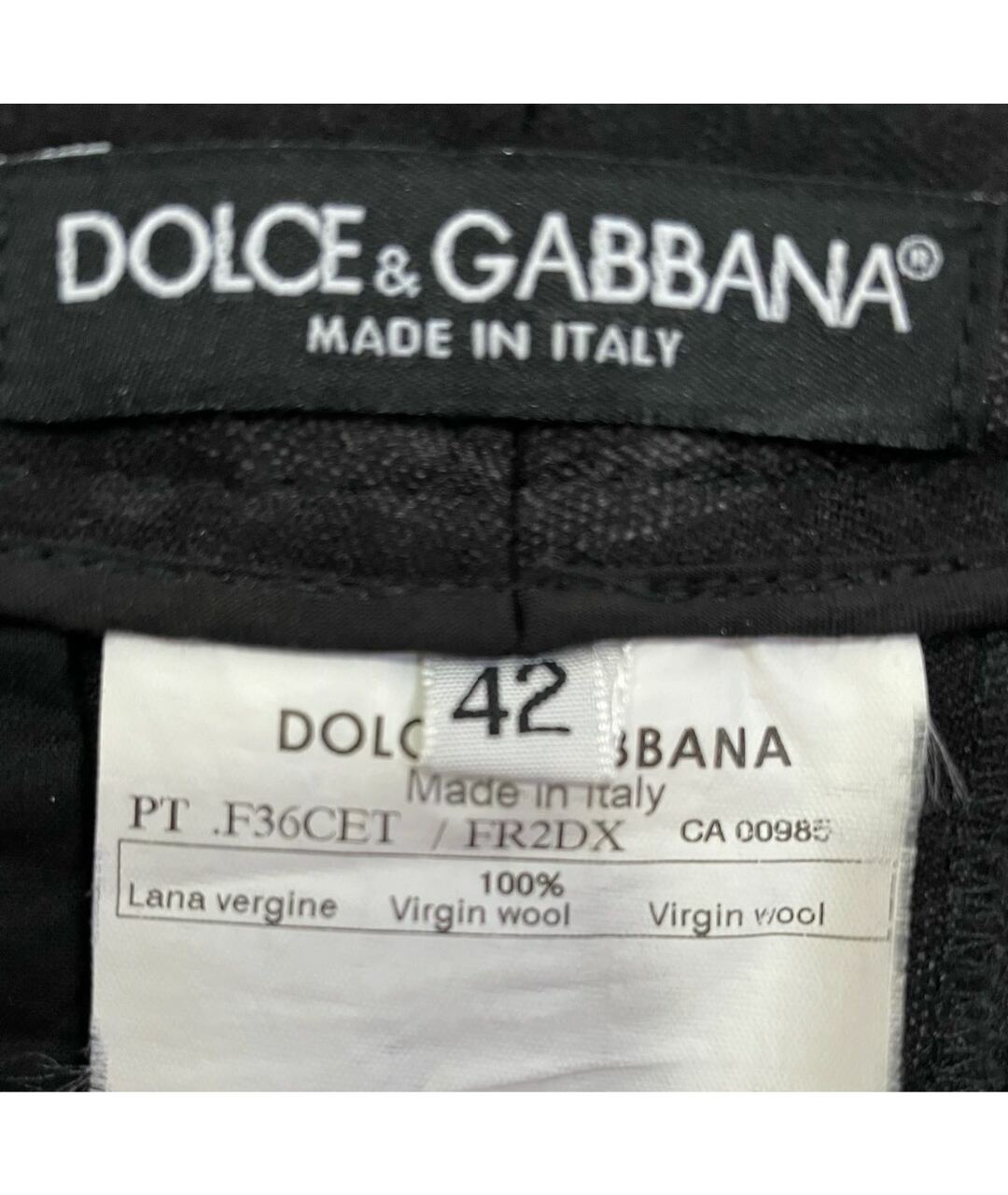 DOLCE&GABBANA Серые шерстяные прямые брюки, фото 6