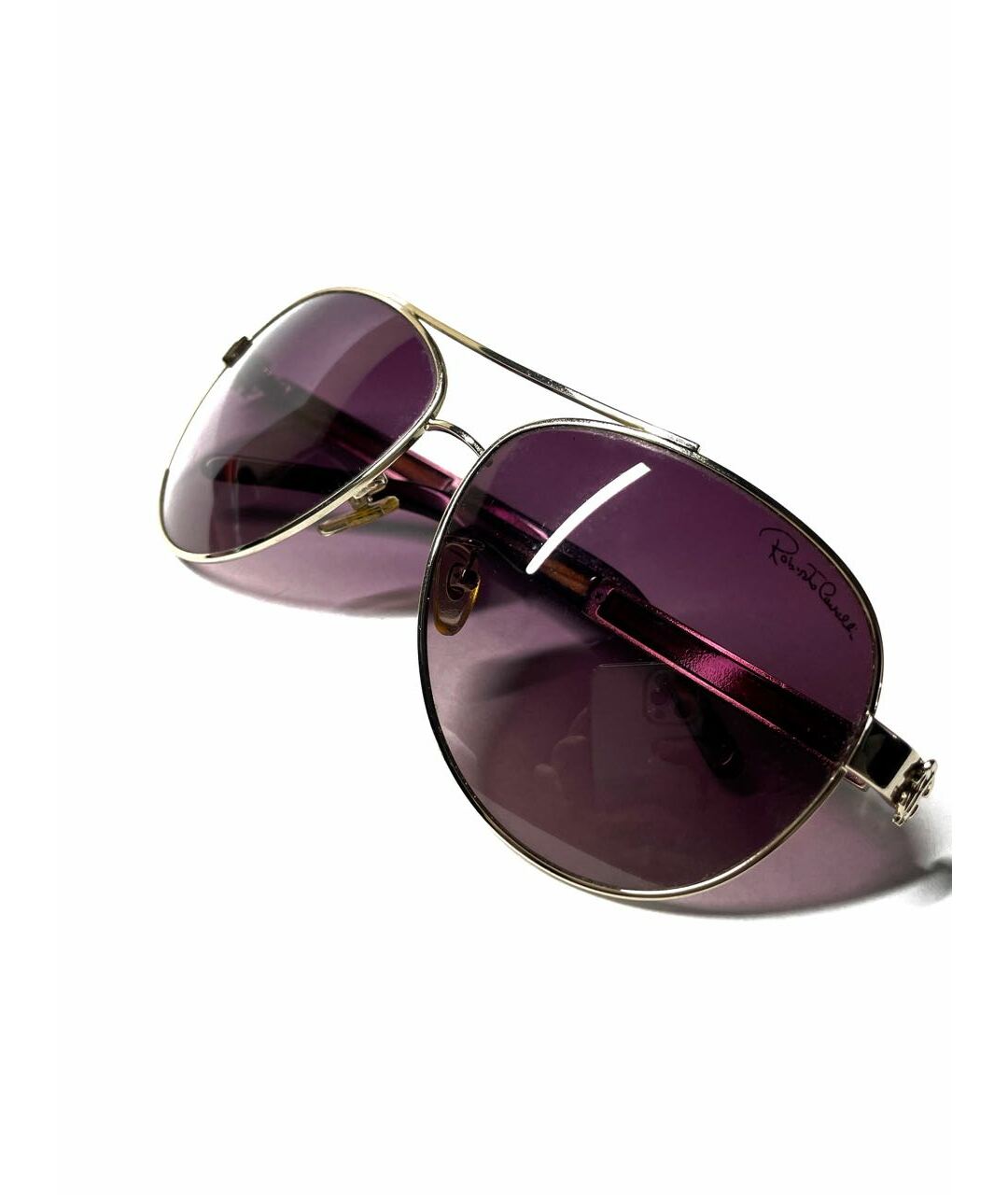 ROBERTO CAVALLI Фиолетовые металлические солнцезащитные очки, фото 2