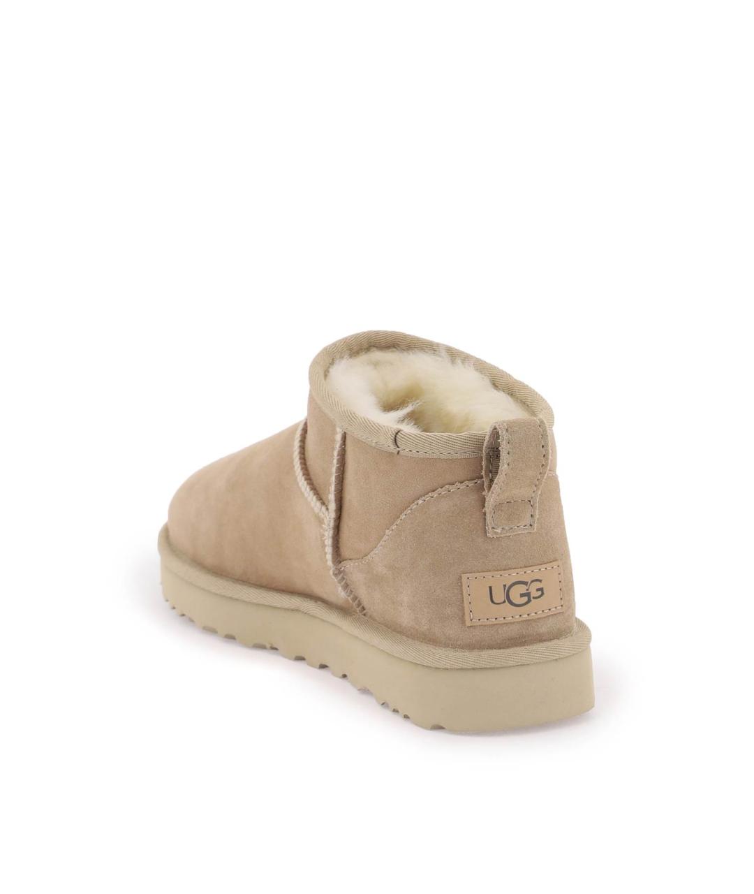 UGG AUSTRALIA Бежевые кожаные ботинки, фото 4