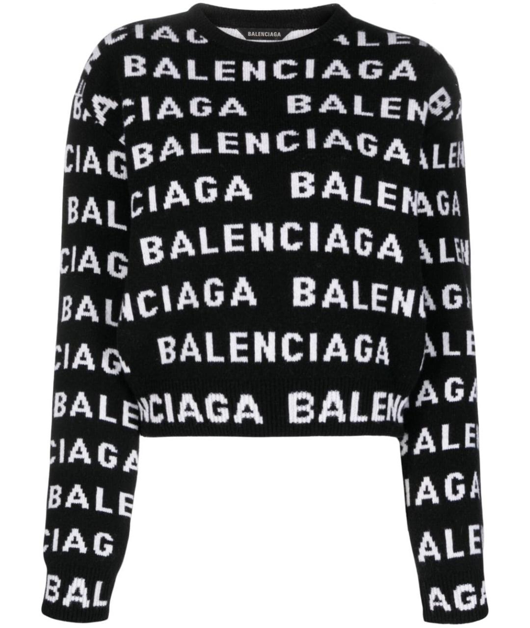 BALENCIAGA Черный шерстяной джемпер / свитер, фото 1