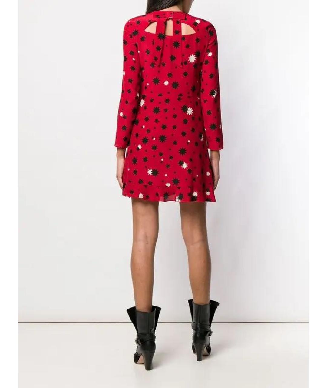 RED VALENTINO Красное шелковое коктейльное платье, фото 3