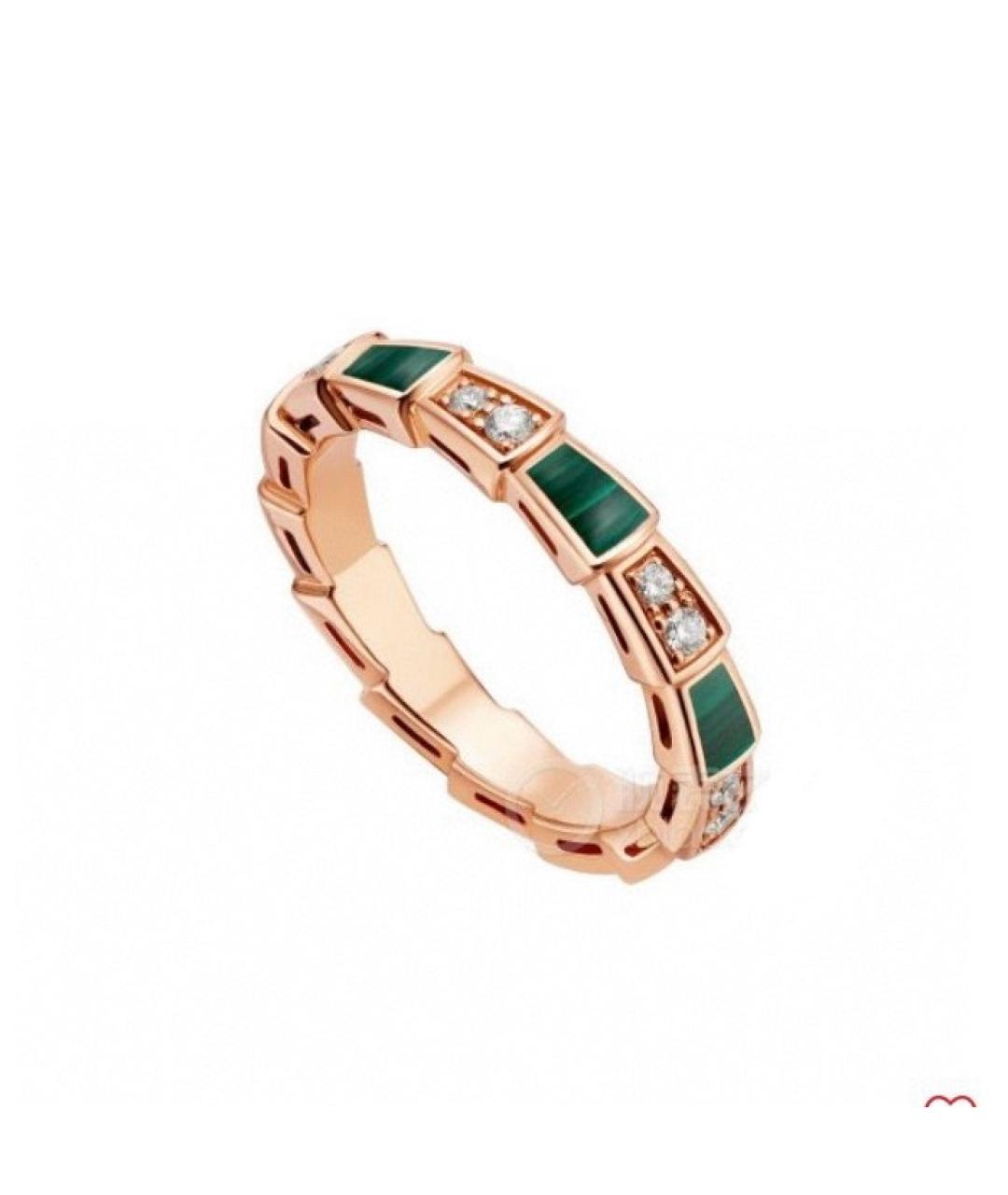 BVLGARI Зеленое кольцо из розового золота, фото 6