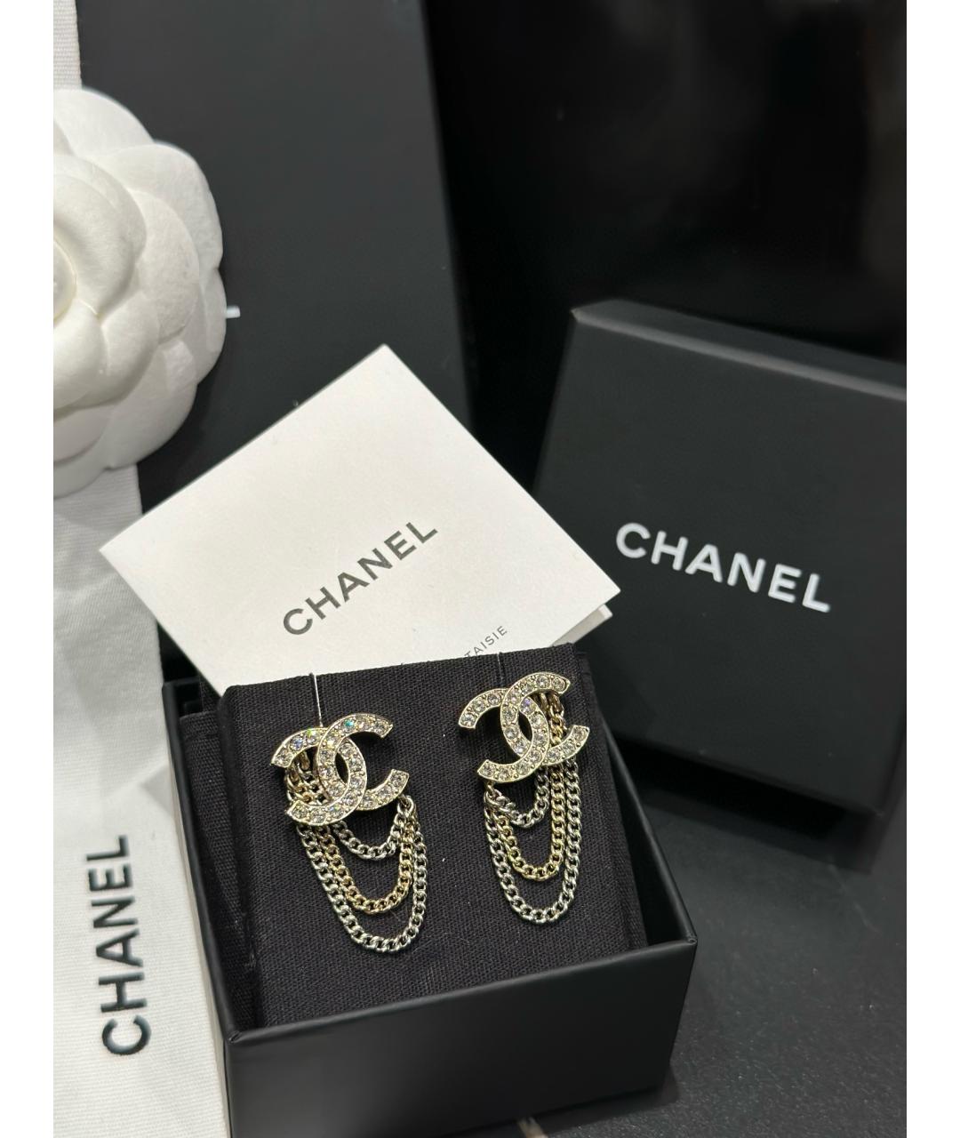 CHANEL Белые серьги, фото 3