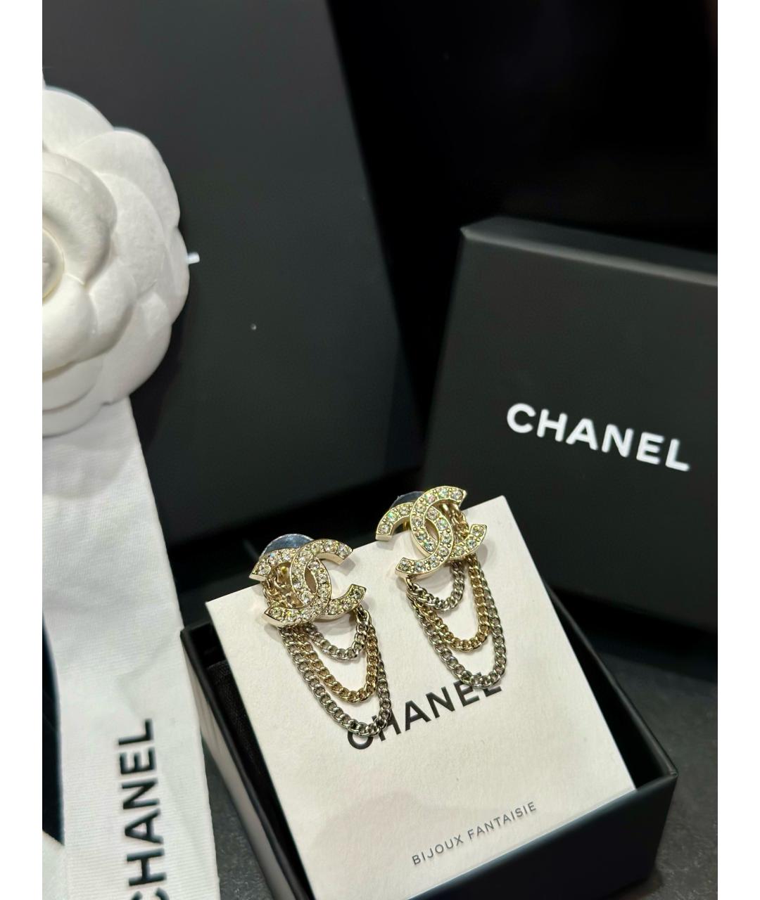 CHANEL Белые серьги, фото 5
