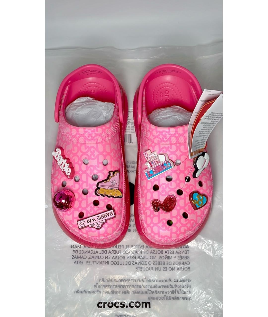 CROCS Розовые резиновые сабо, фото 4