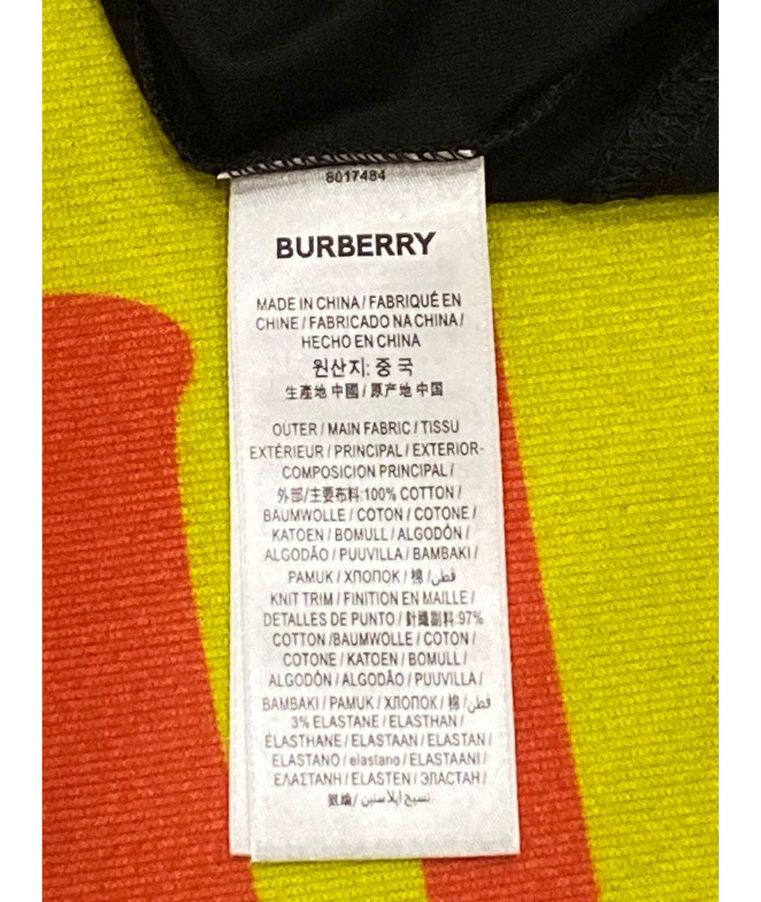 BURBERRY Черная хлопковая футболка, фото 3