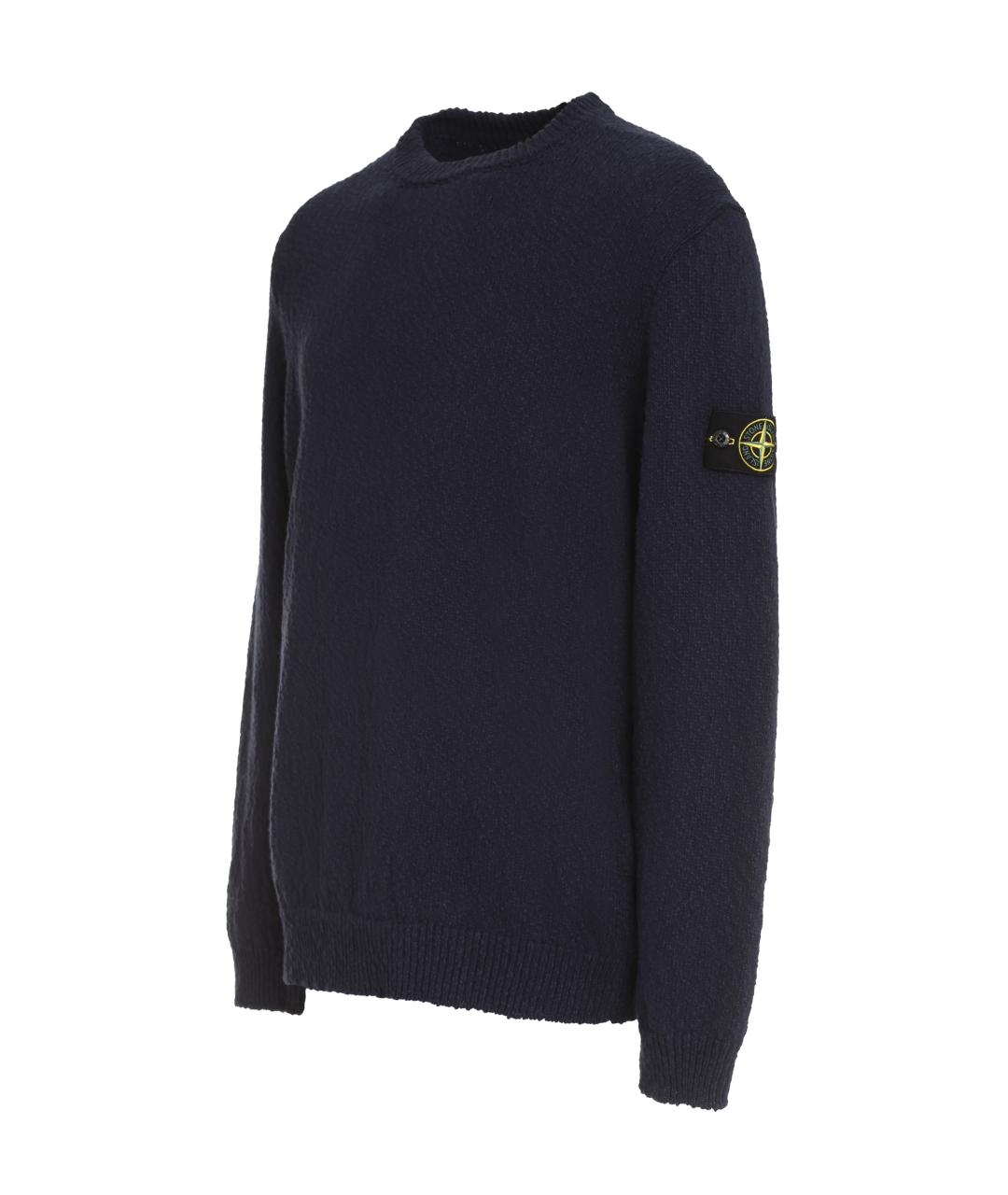 STONE ISLAND Темно-синий хлопковый джемпер / свитер, фото 3