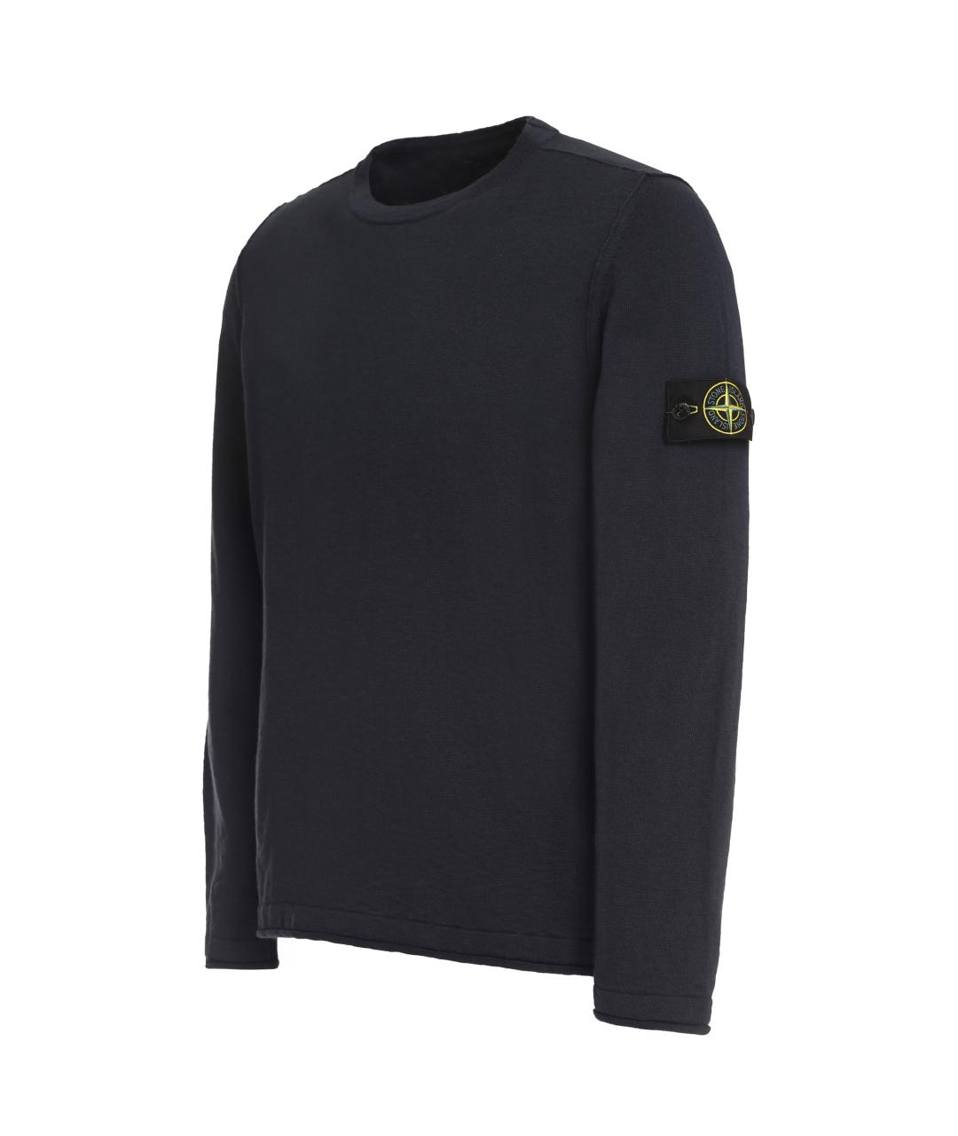 STONE ISLAND Темно-синий хлопковый джемпер / свитер, фото 3