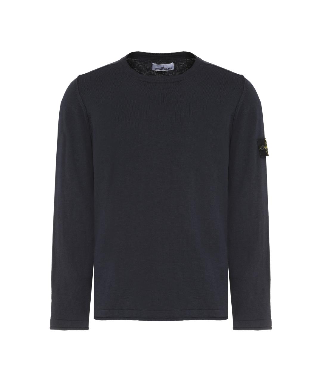 STONE ISLAND Темно-синий хлопковый джемпер / свитер, фото 1
