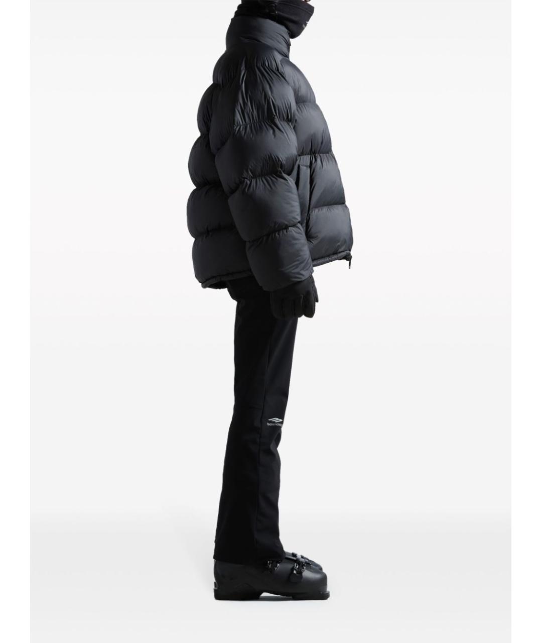 BALENCIAGA Черные полиэстеровые прямые брюки, фото 3