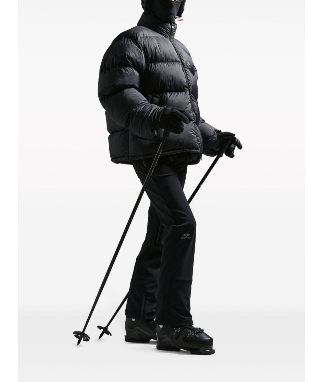 BALENCIAGA Черные полиэстеровые прямые брюки, фото 2