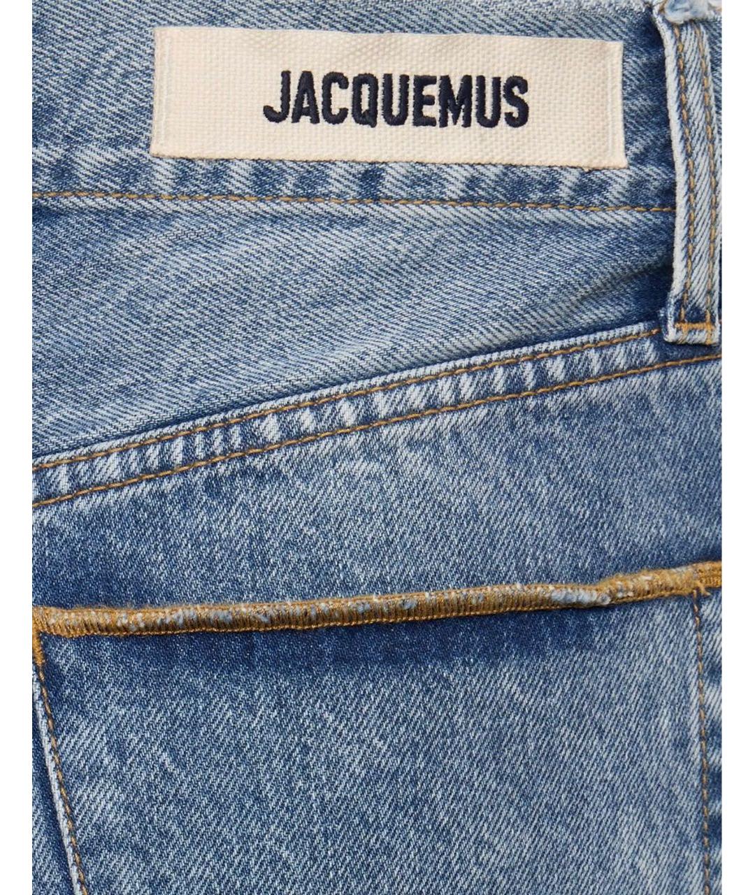 JACQUEMUS Голубые хлопковые прямые джинсы, фото 3