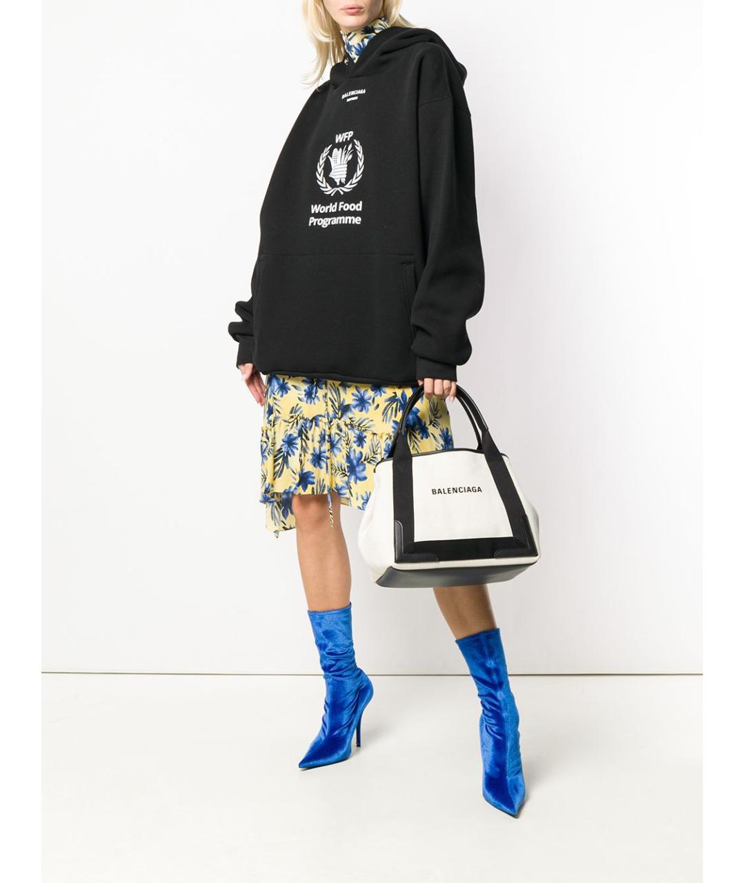 BALENCIAGA Белая хлопковая сумка тоут, фото 4