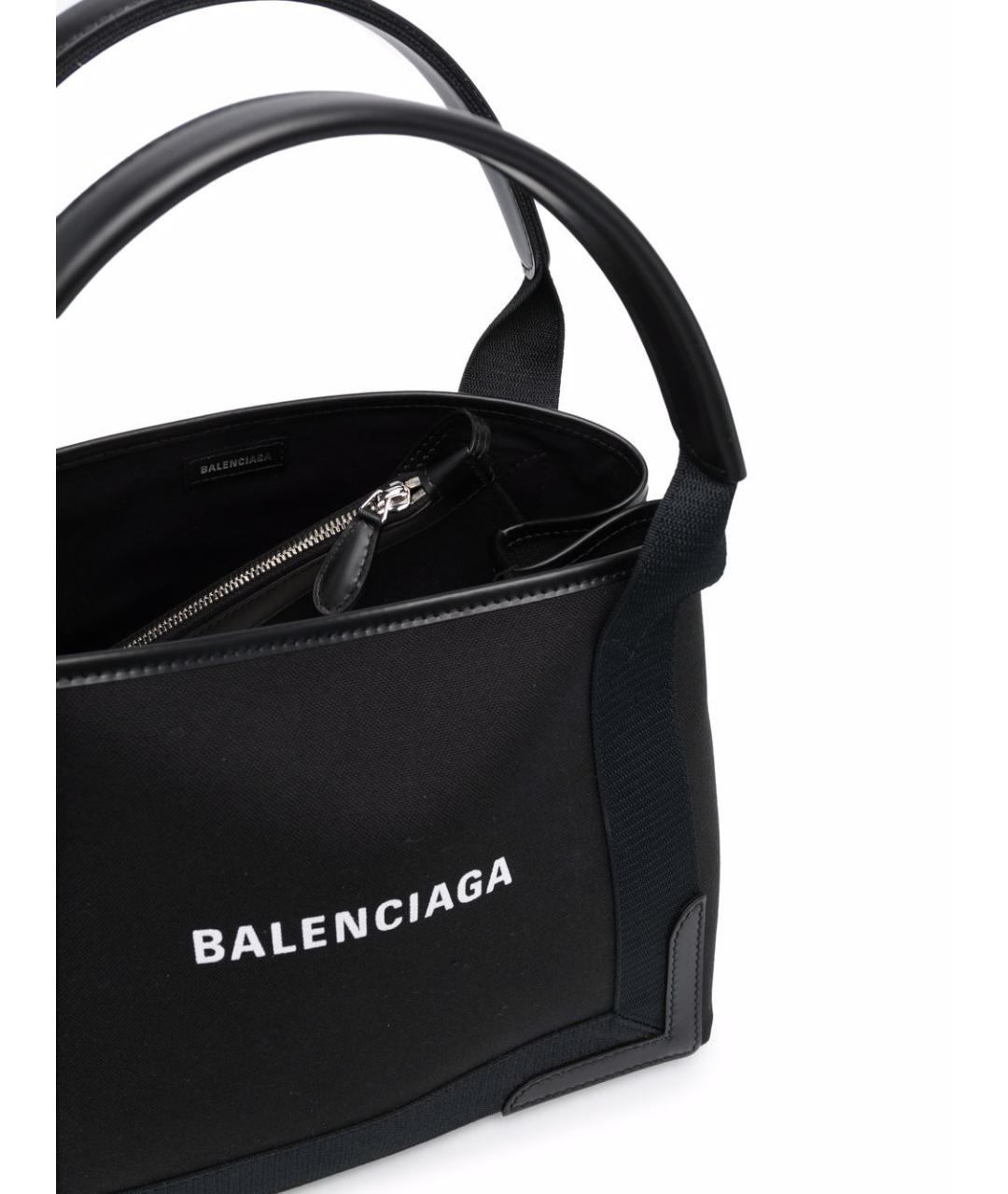 BALENCIAGA Черная хлопковая сумка тоут, фото 4