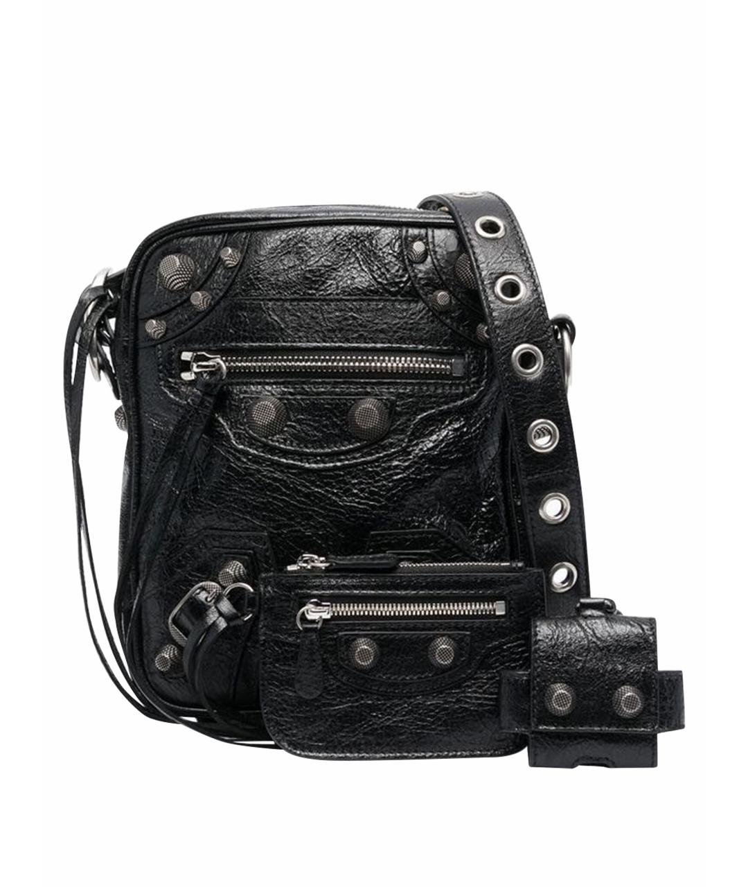 BALENCIAGA Черная кожаная сумка на плечо, фото 1