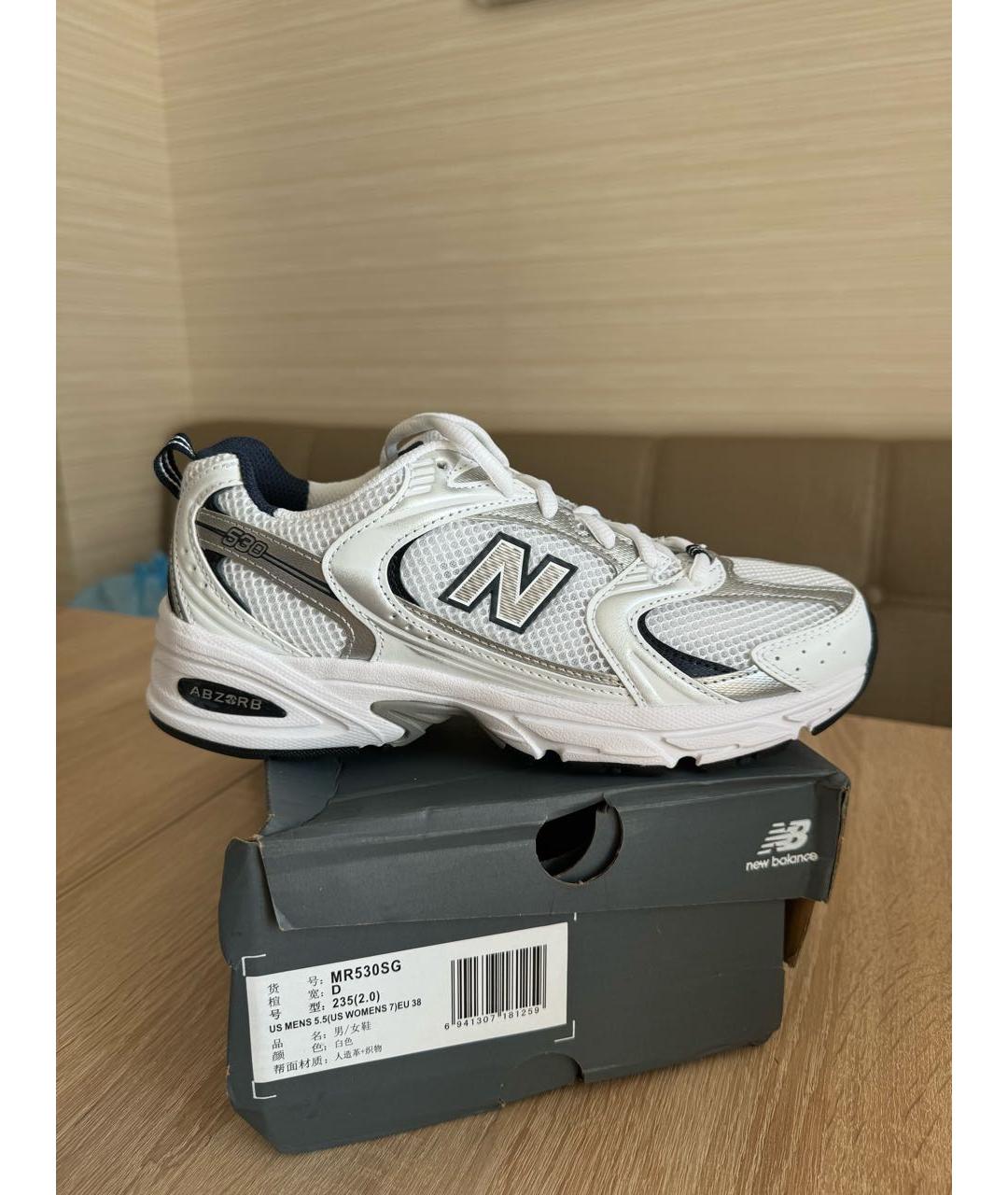 NEW BALANCE Белые кожаные кроссовки, фото 7