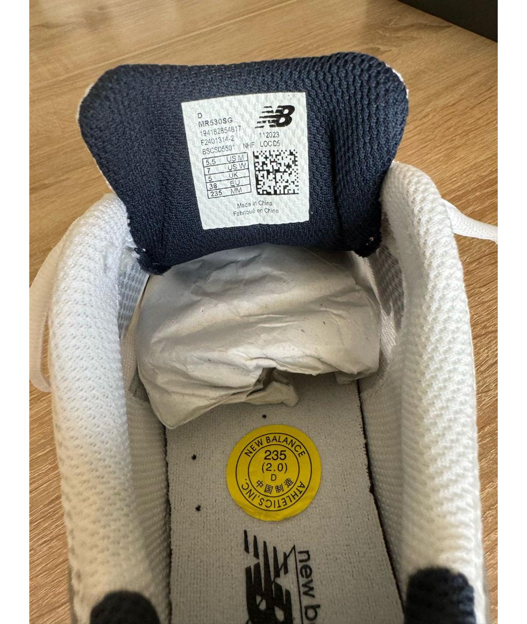 NEW BALANCE Белые кожаные кроссовки, фото 6