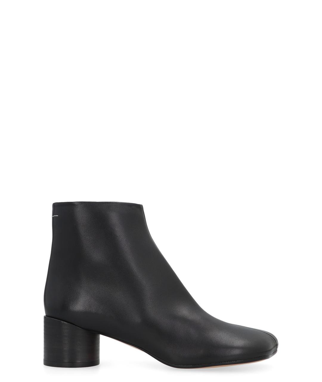 MM6 MAISON MARGIELA Черные кожаные ботинки, фото 1