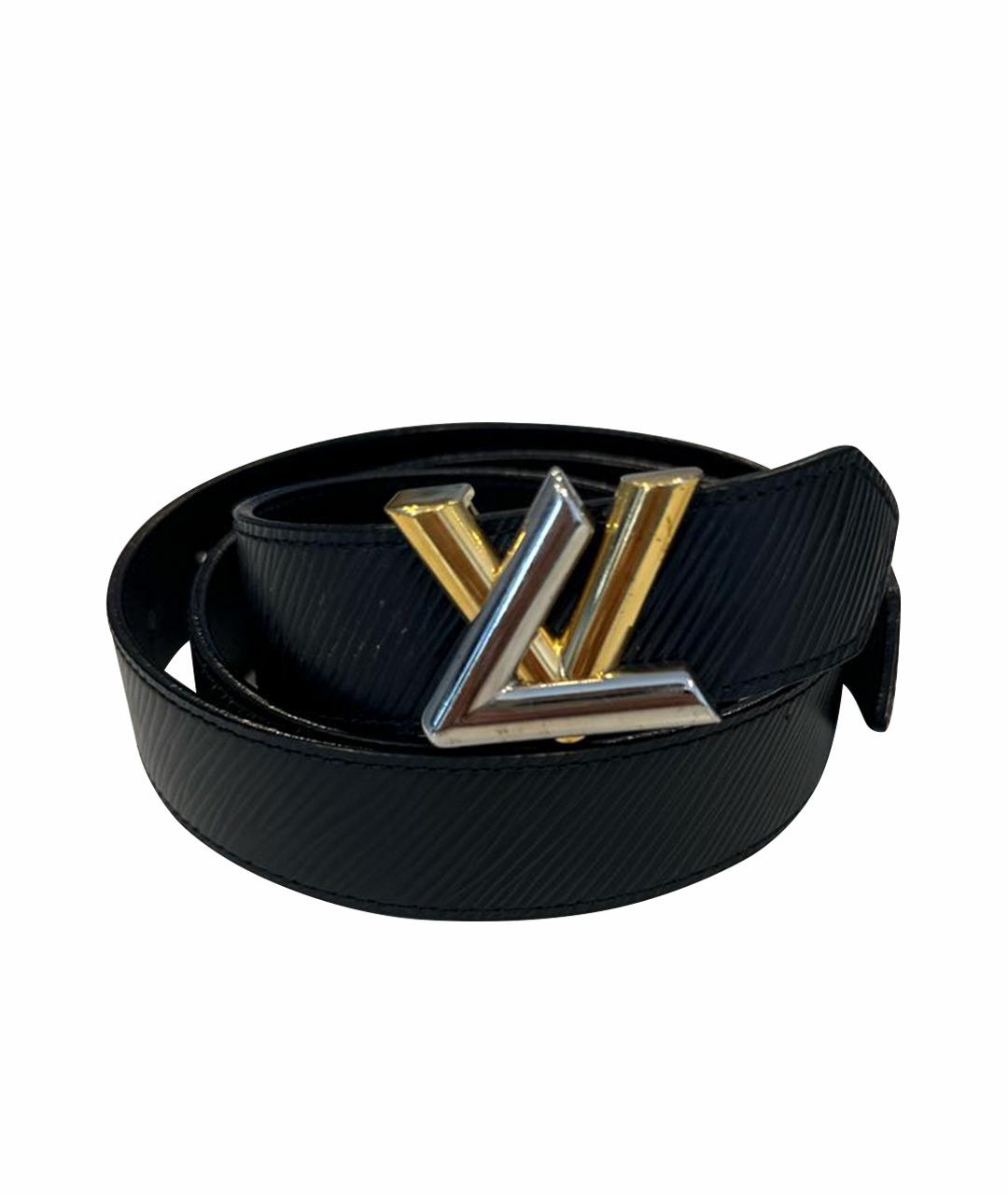 LOUIS VUITTON Черный кожаный ремень, фото 1