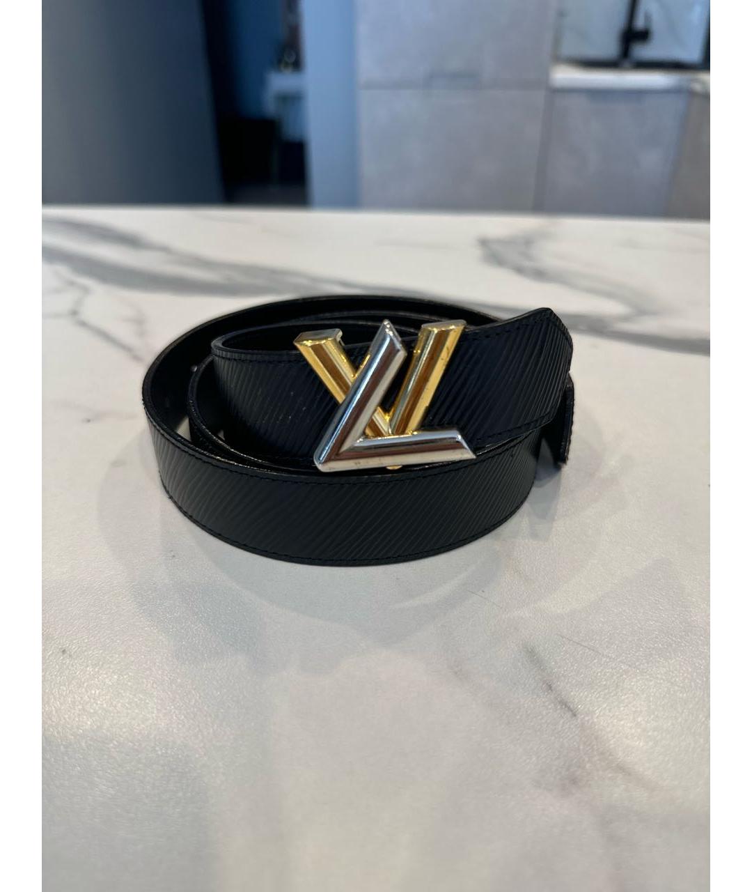 LOUIS VUITTON Черный кожаный ремень, фото 7