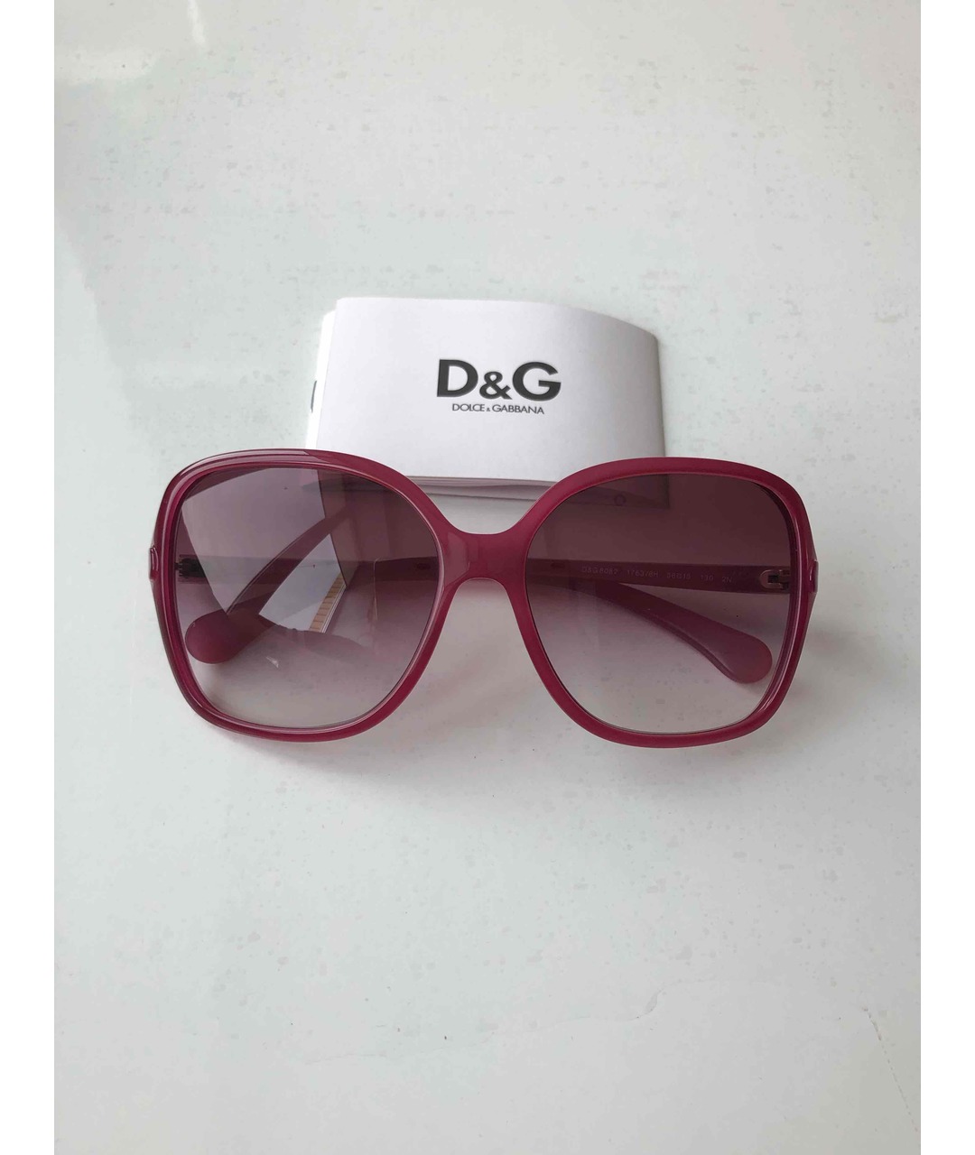 DOLCE&GABBANA Бордовые пластиковые солнцезащитные очки, фото 3
