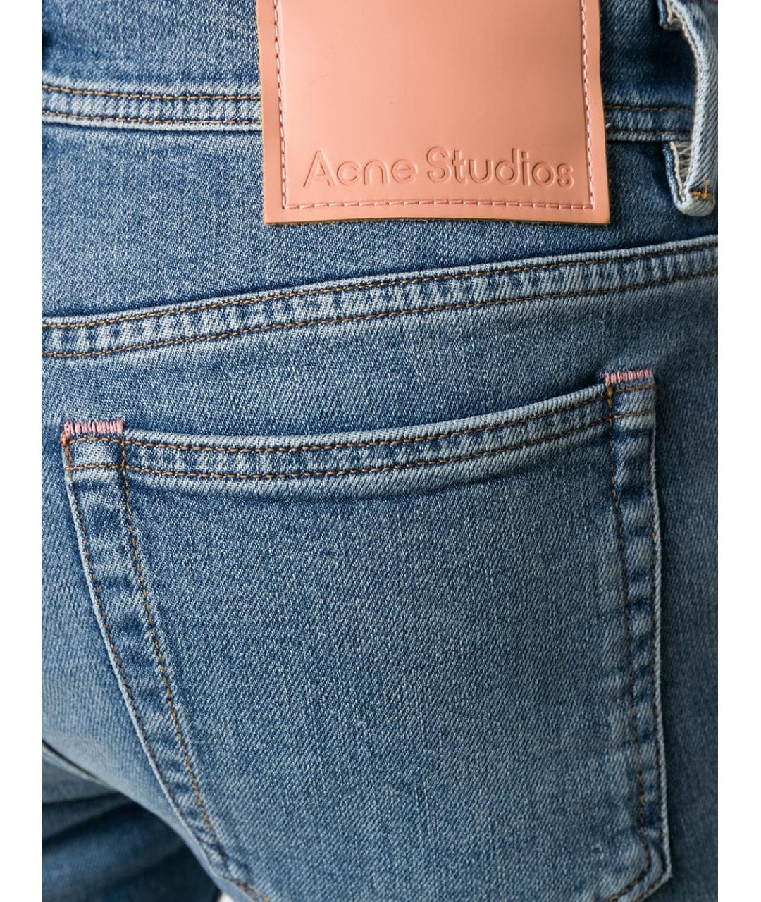 ACNE STUDIOS Синие хлопковые джинсы скинни, фото 2