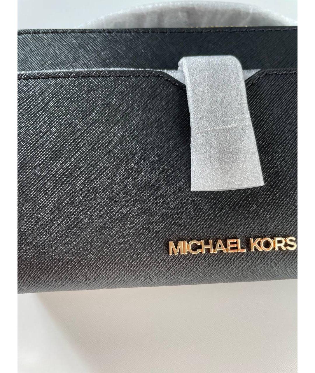 MICHAEL KORS Черная кожаная сумка через плечо, фото 6