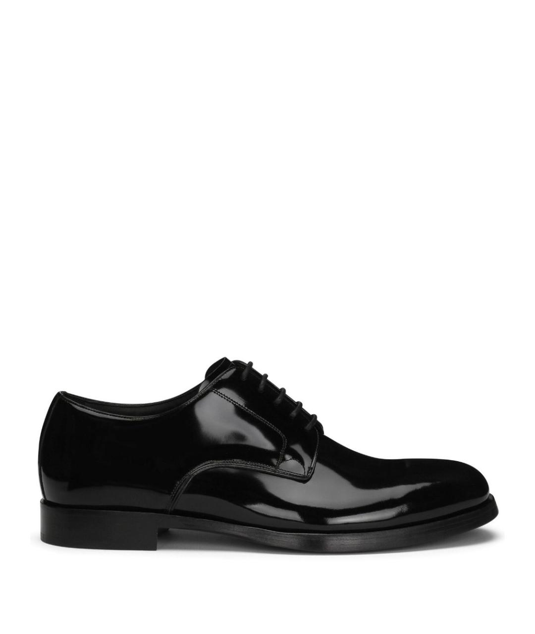 DOLCE&GABBANA Черные кожаные туфли, фото 1