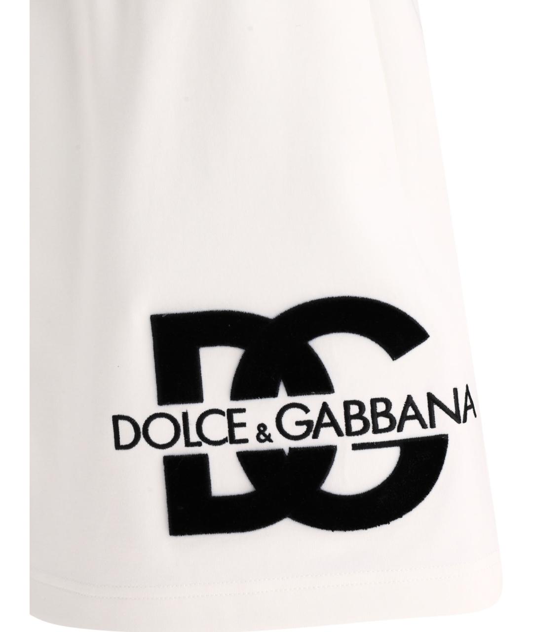 DOLCE&GABBANA Белая хлопковая юбка мини, фото 4