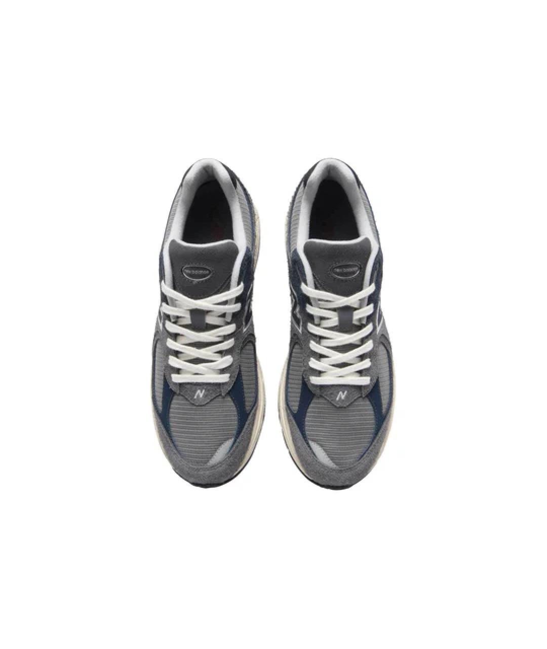NEW BALANCE Серые кожаные низкие кроссовки / кеды, фото 2