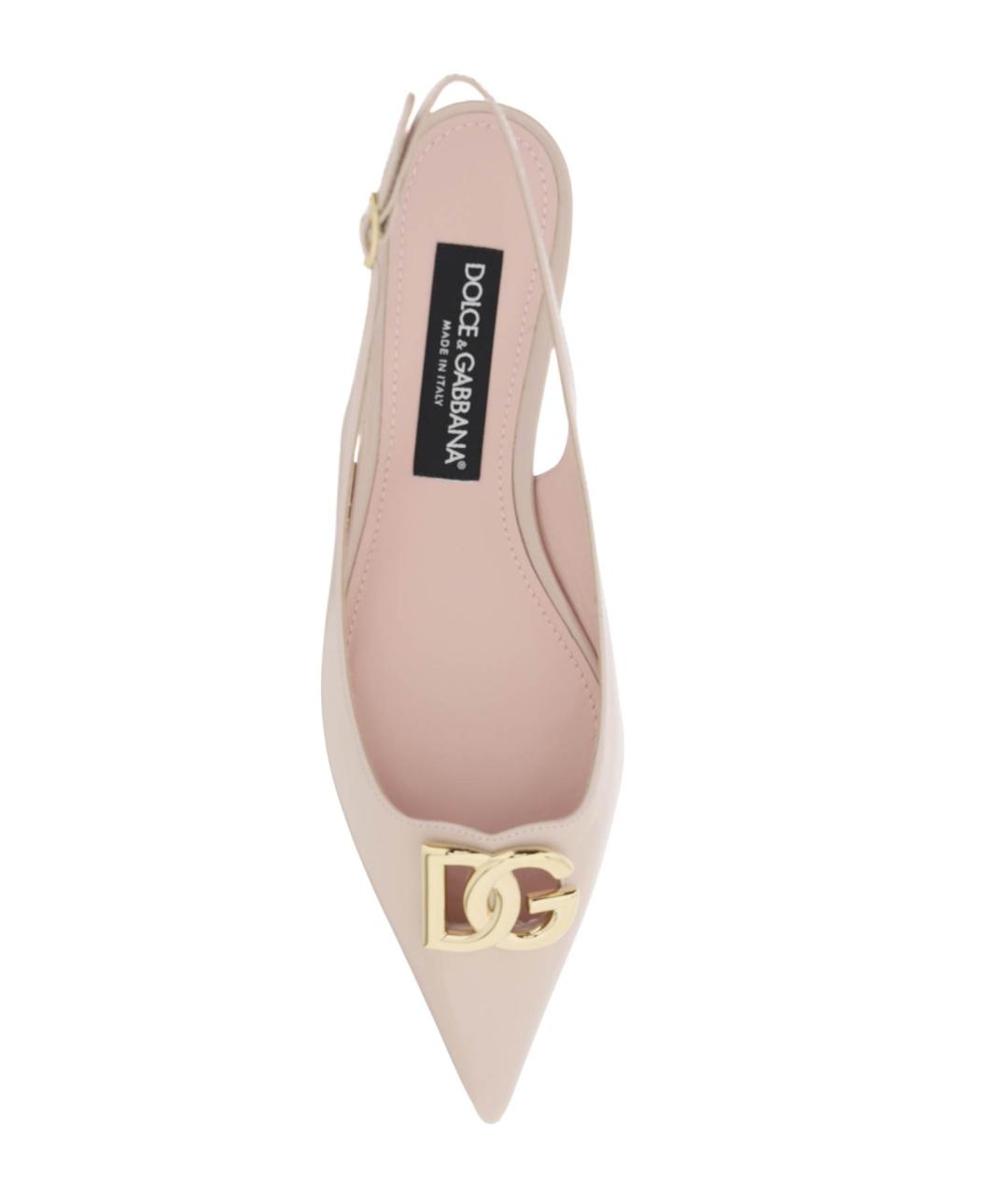 DOLCE&GABBANA Розовые кожаные балетки, фото 3