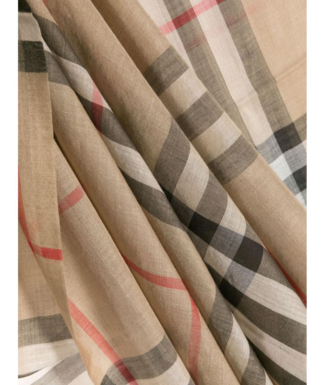 BURBERRY Бежевый шерстяной шарф, фото 3
