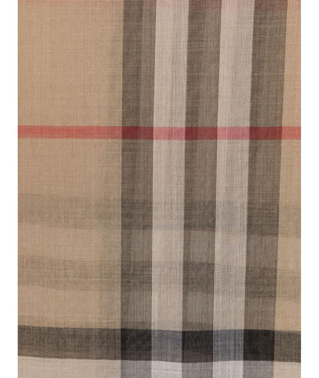 BURBERRY Бежевый шерстяной шарф, фото 2